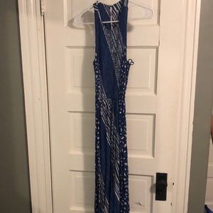 Japna Blue/White Patterned Maxi Dress